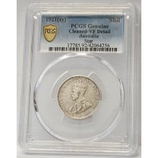 AUSTRALIA 1921 . ONE 1 SHILLING . STAR . PCGS GENUINE